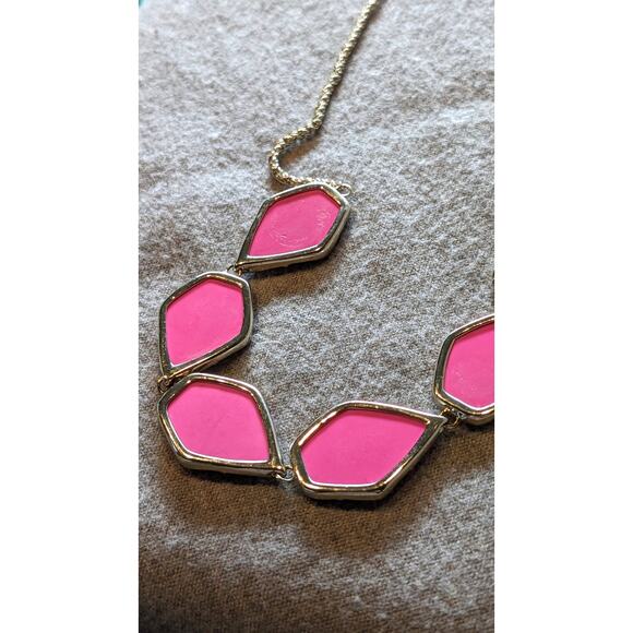 Kendra Scott Pink Five Faceted Stone Statement 18" Plus 2" Necklace - Picture 12 of 12